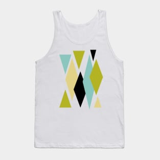 Blue Yellow Green Diamonds Triangles Retro Tank Top